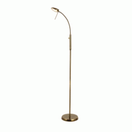 Lexi Lighting-Jella LED Floor Lamp – Antique Brass / Satin Chrome